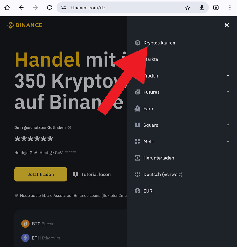 Binance Kauf Optionen