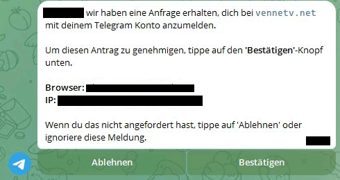 Im Telegram-Chat bestätigen